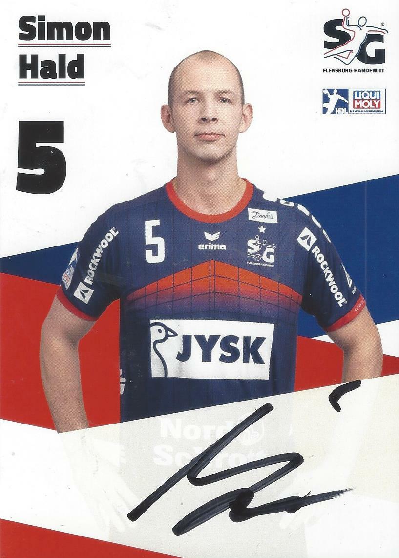 SIMON HALD-HANDBALL-SG-FLENSBURG-HANDEWITT-DENMARK-AUTOGRAPH CARD