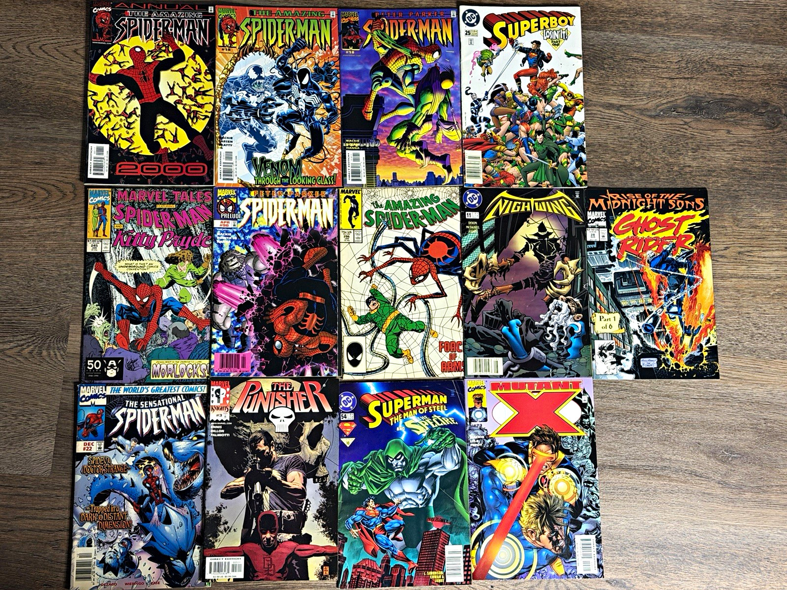 Vintage Marvel Comic Book Lot: Spider-Man, X-Men, Punisher, Ghost Rider & More