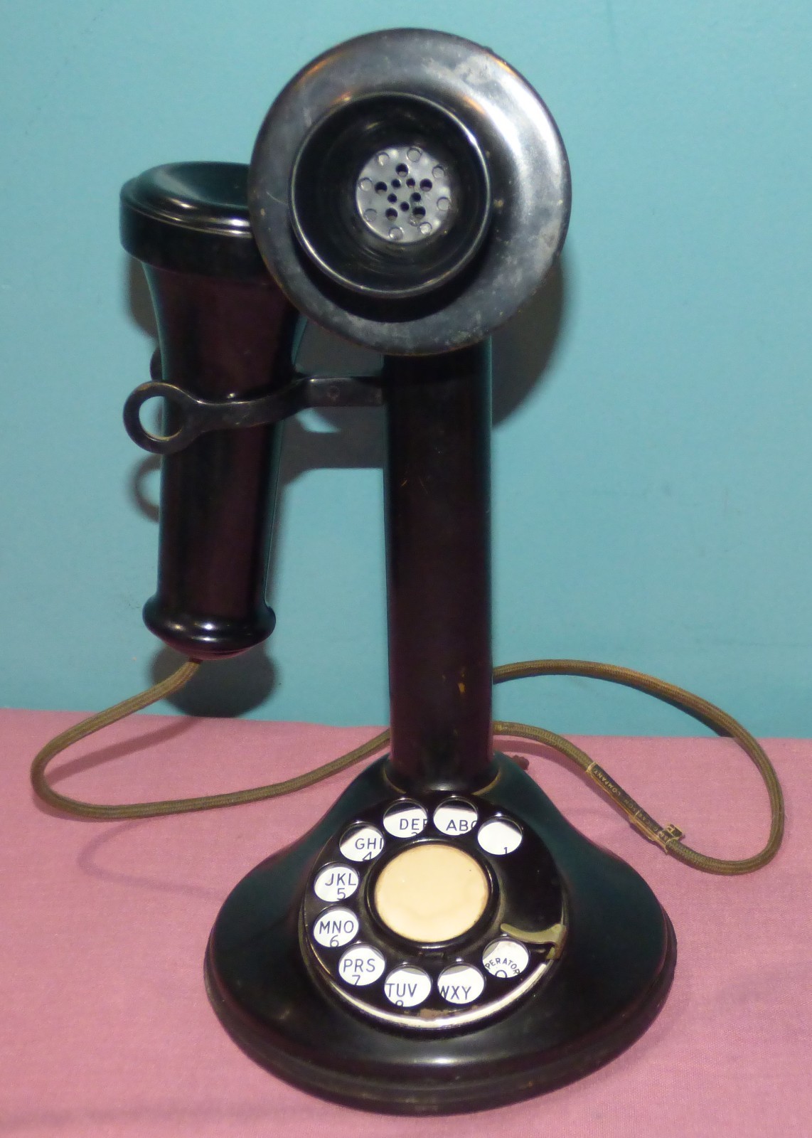 Vintage Rotary Dial Candlestick Telephone