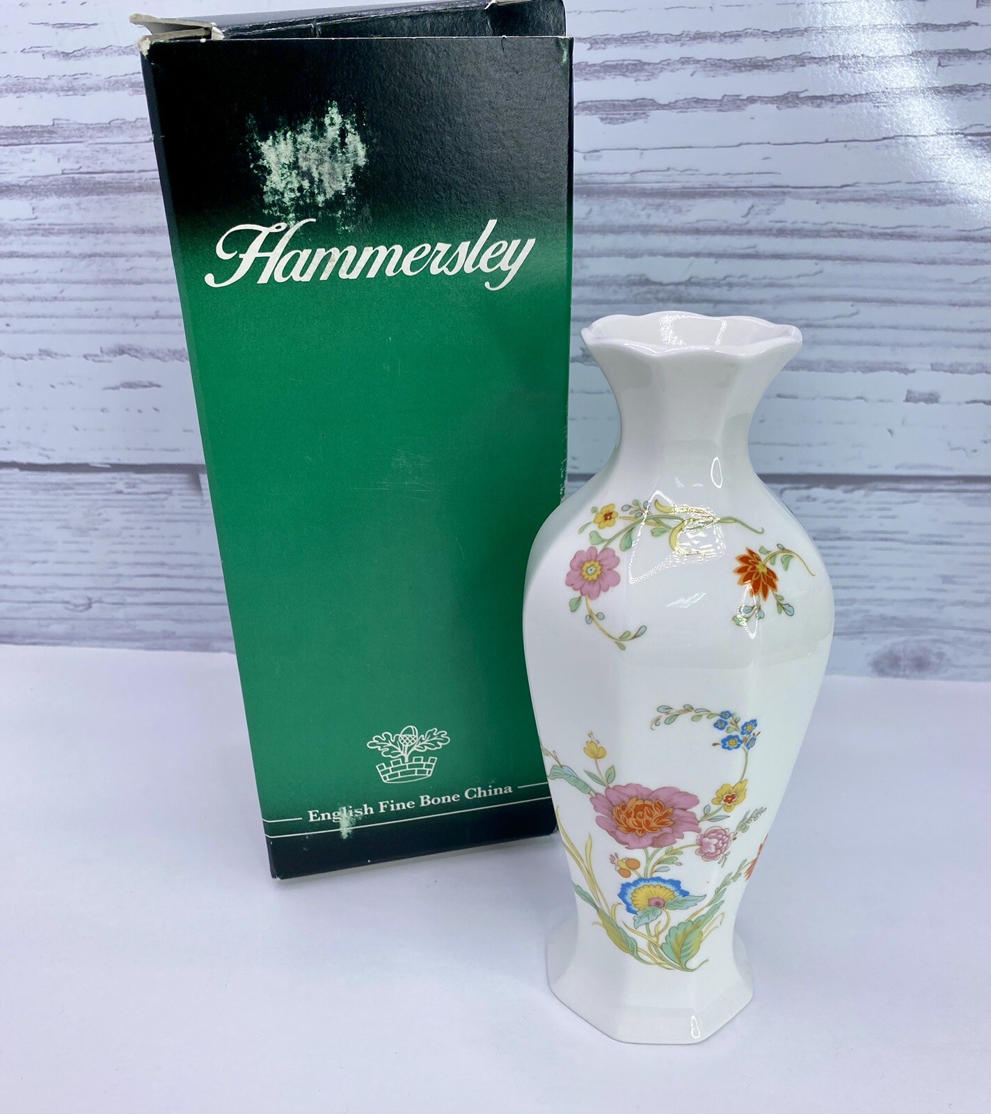 Hammersley Queen Anne 7” Floral Vase In Box