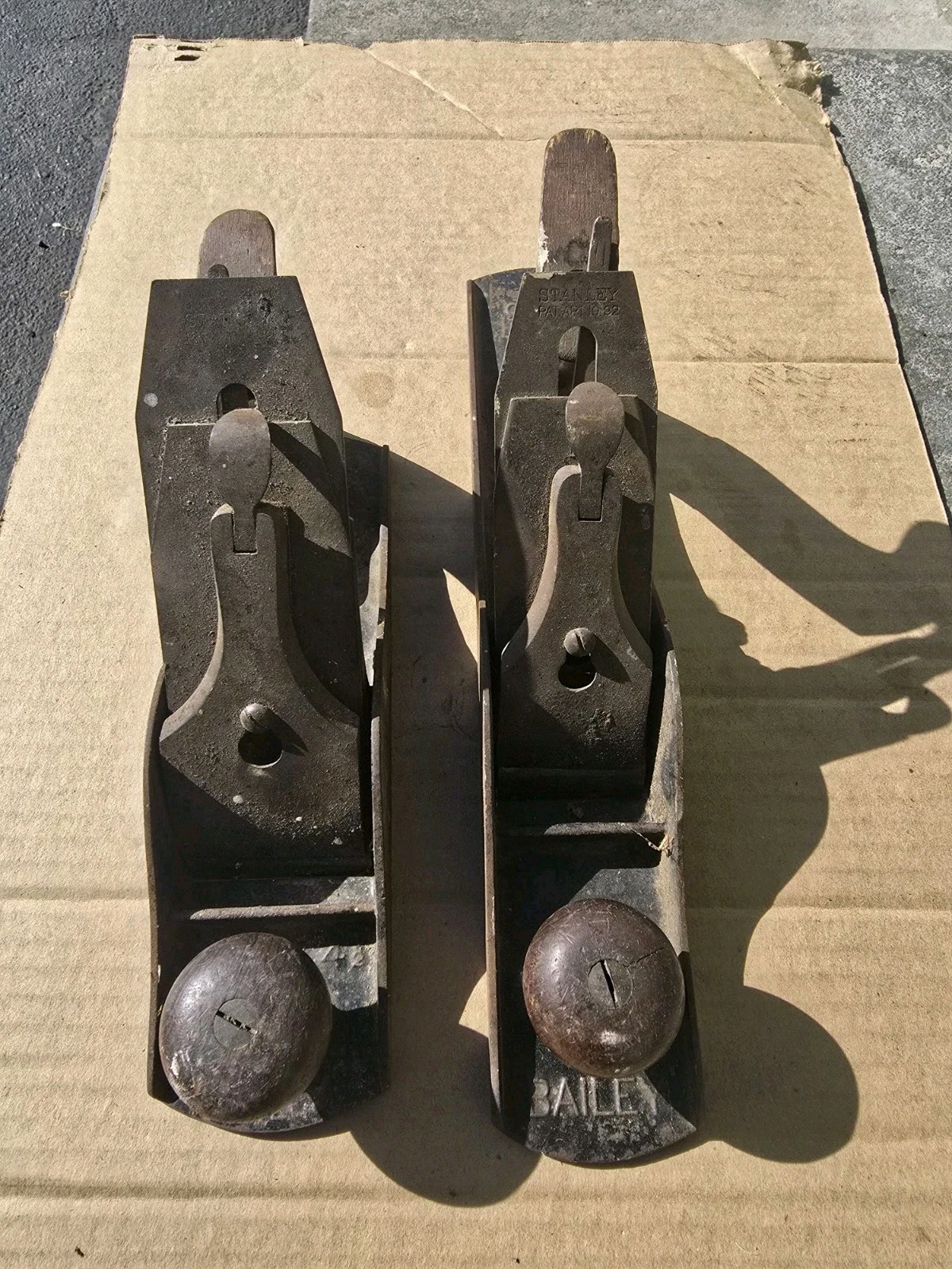 2 X Vintage BAILEY No. 4.5 & No.5  WOOD PLANE Pat'd Mar. 25,1902 / Aug. 19,1902