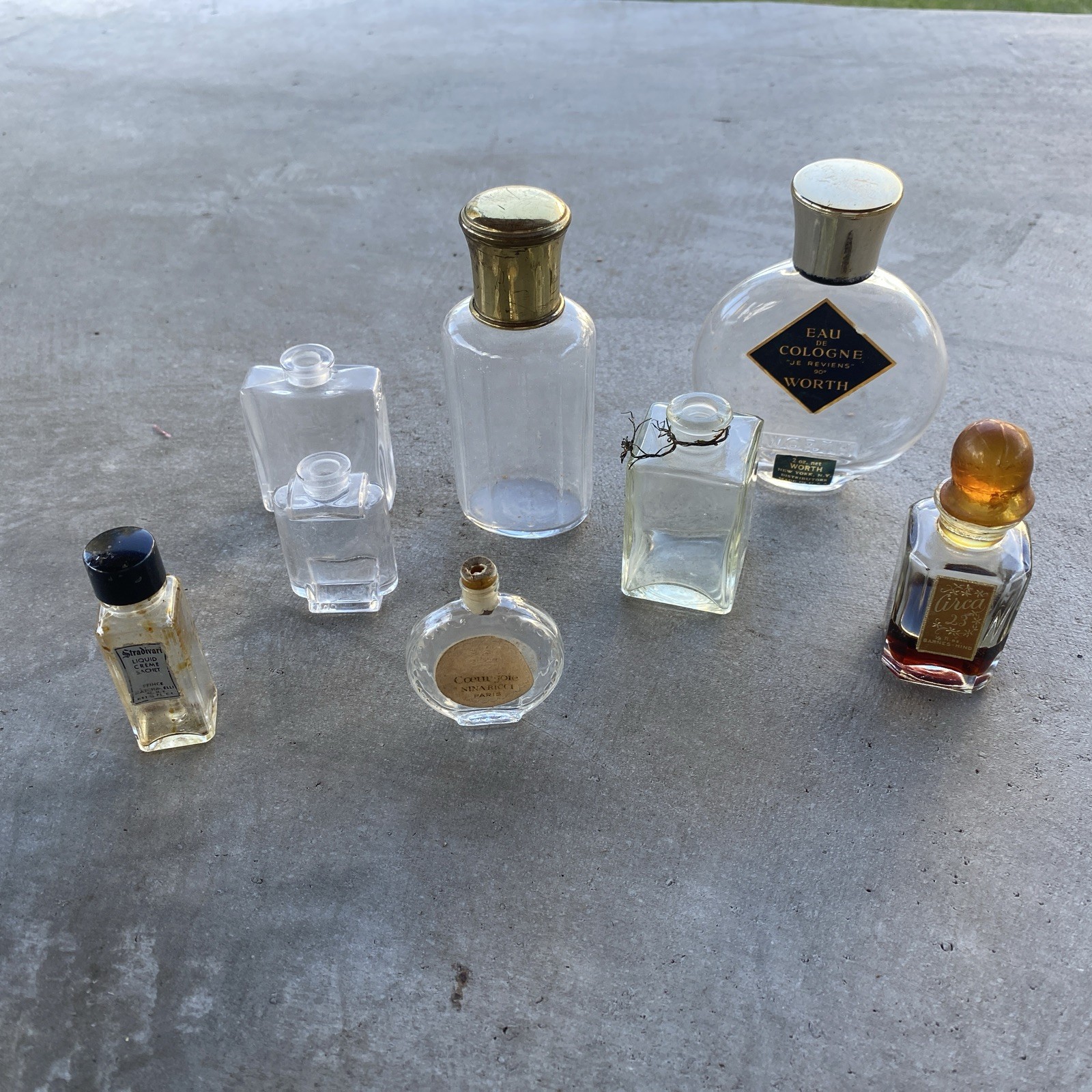 Unique Vintage Perfume Bottles Empty Lot Of 8