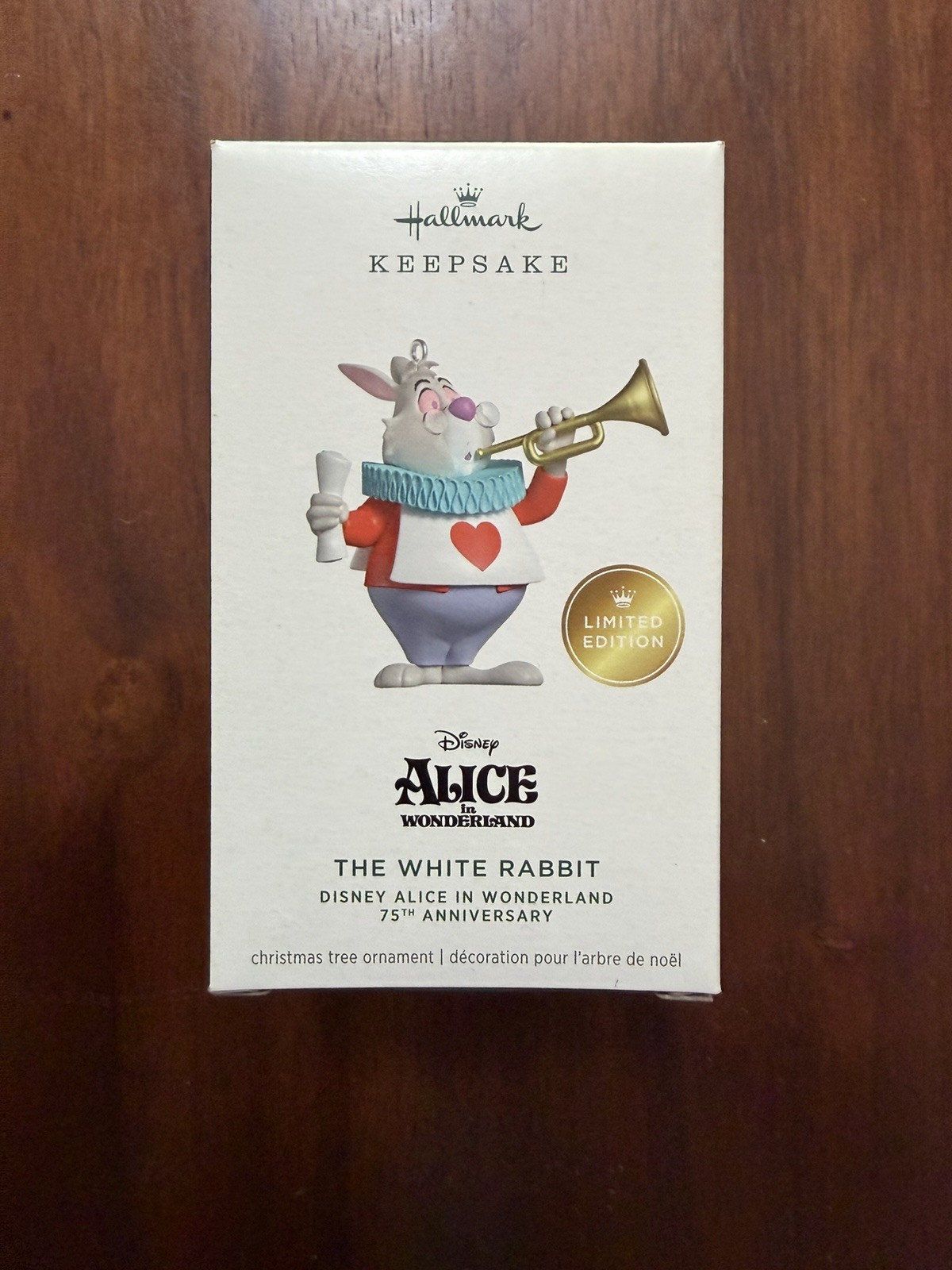2026 Hallmark Ornament:  Ltd Ed Disney Alice In Wonderland The White Rabbit 75th