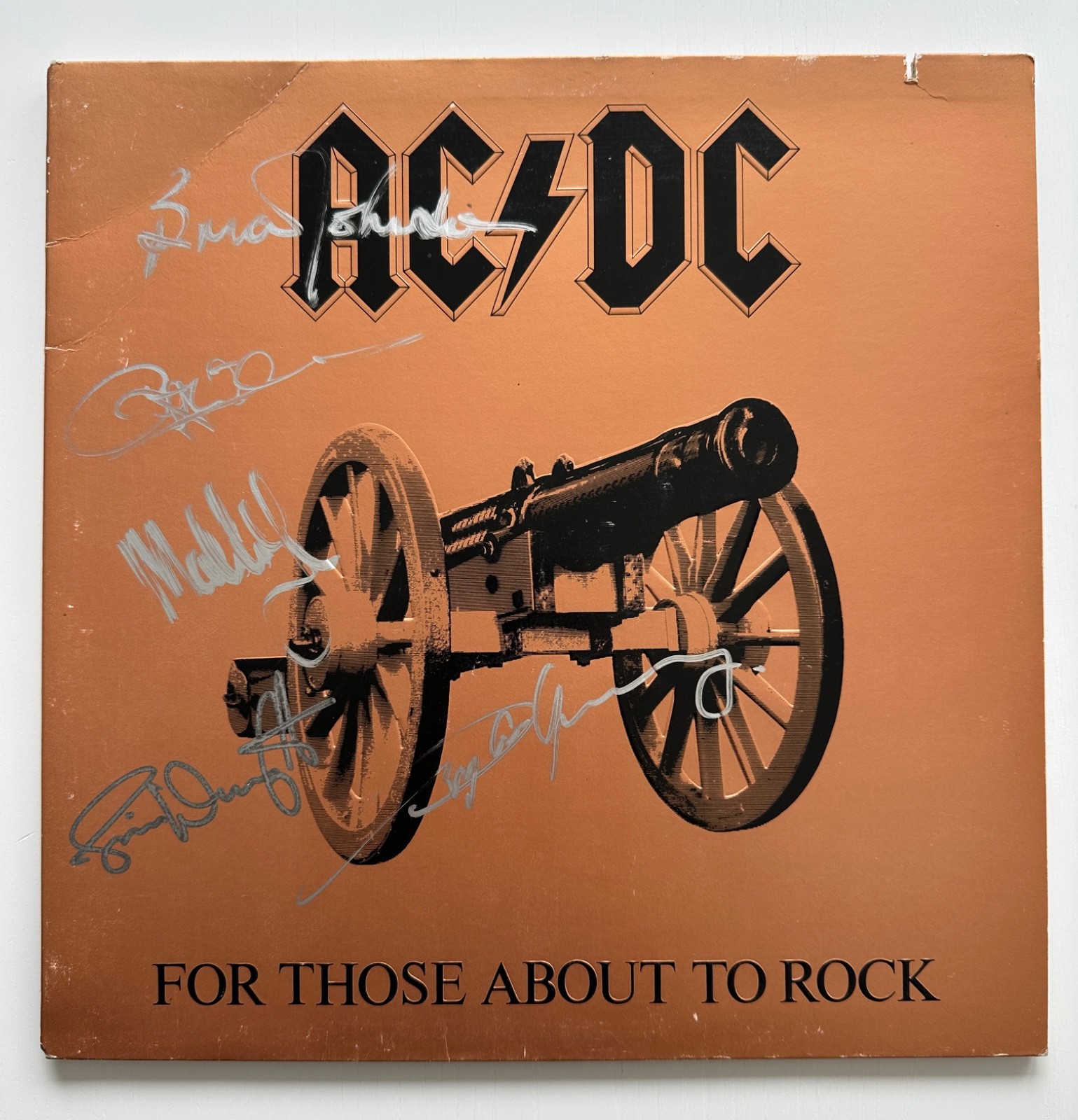 AC/DC For Those About To Rock LP Signed x5 Angus Brian Malcolm Simon Wright
