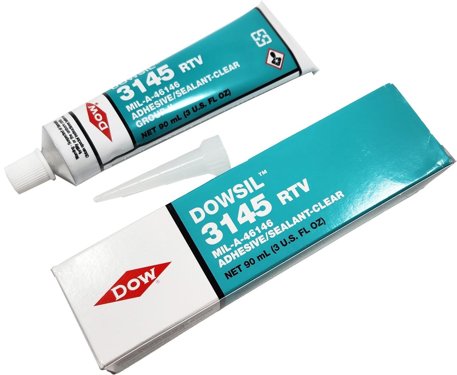Dow 3145 RTV Mil-A-46146 Adhesive/Sealant, Clear, 90ml [3 Oz]​ Tube Silicone by