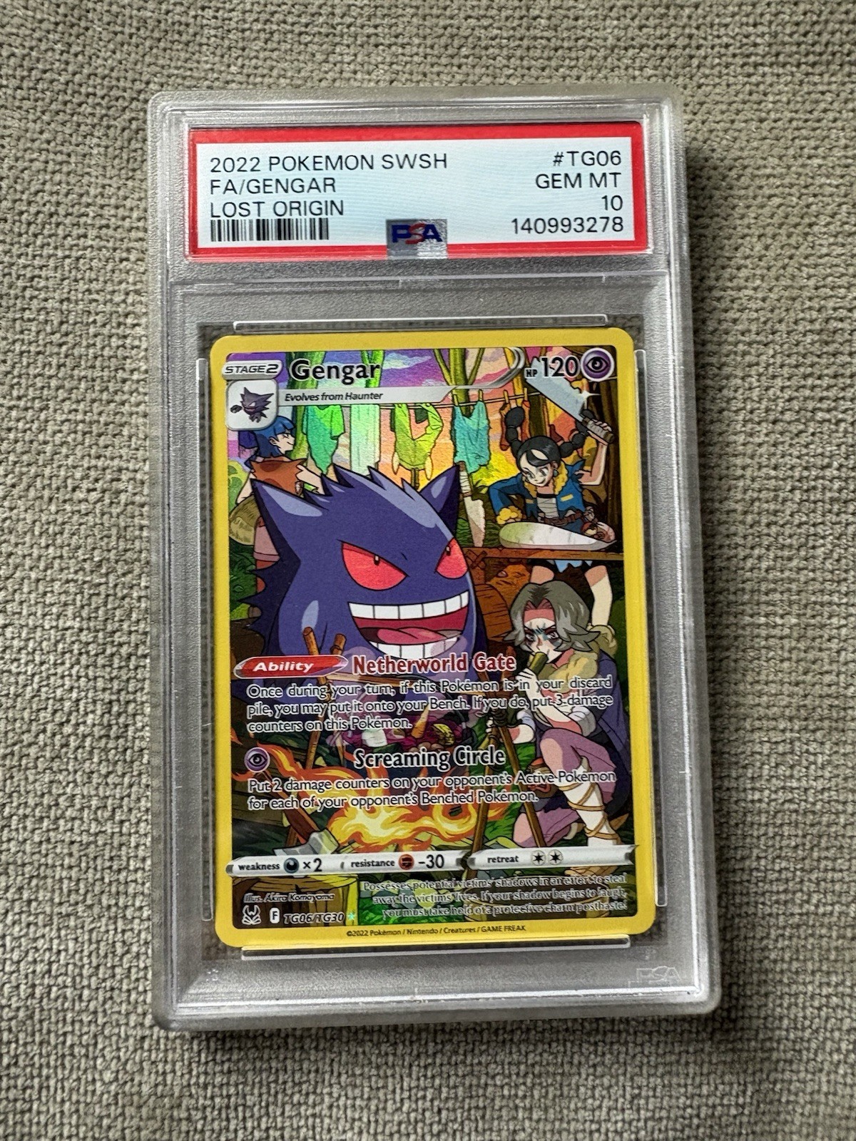 PSA 10 Gengar TG06/TG30 - 2022 Pokémon Lost Origin Full Art GEM MINT