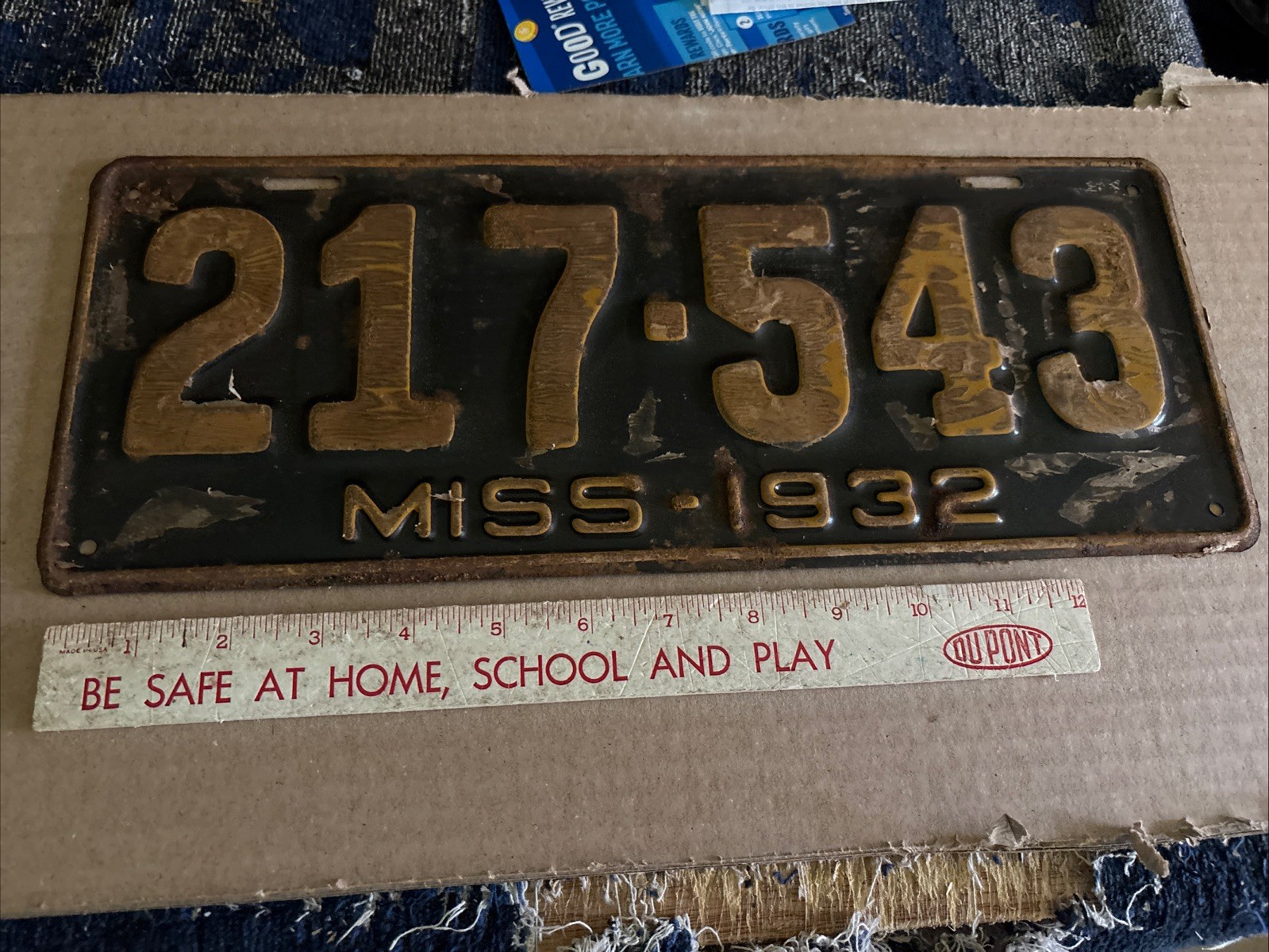 License Plate Vintage Mississippi Miss 1932 217 543 Rustic License Plate Vintage Mississippi Miss 1932 217 543 Rustic