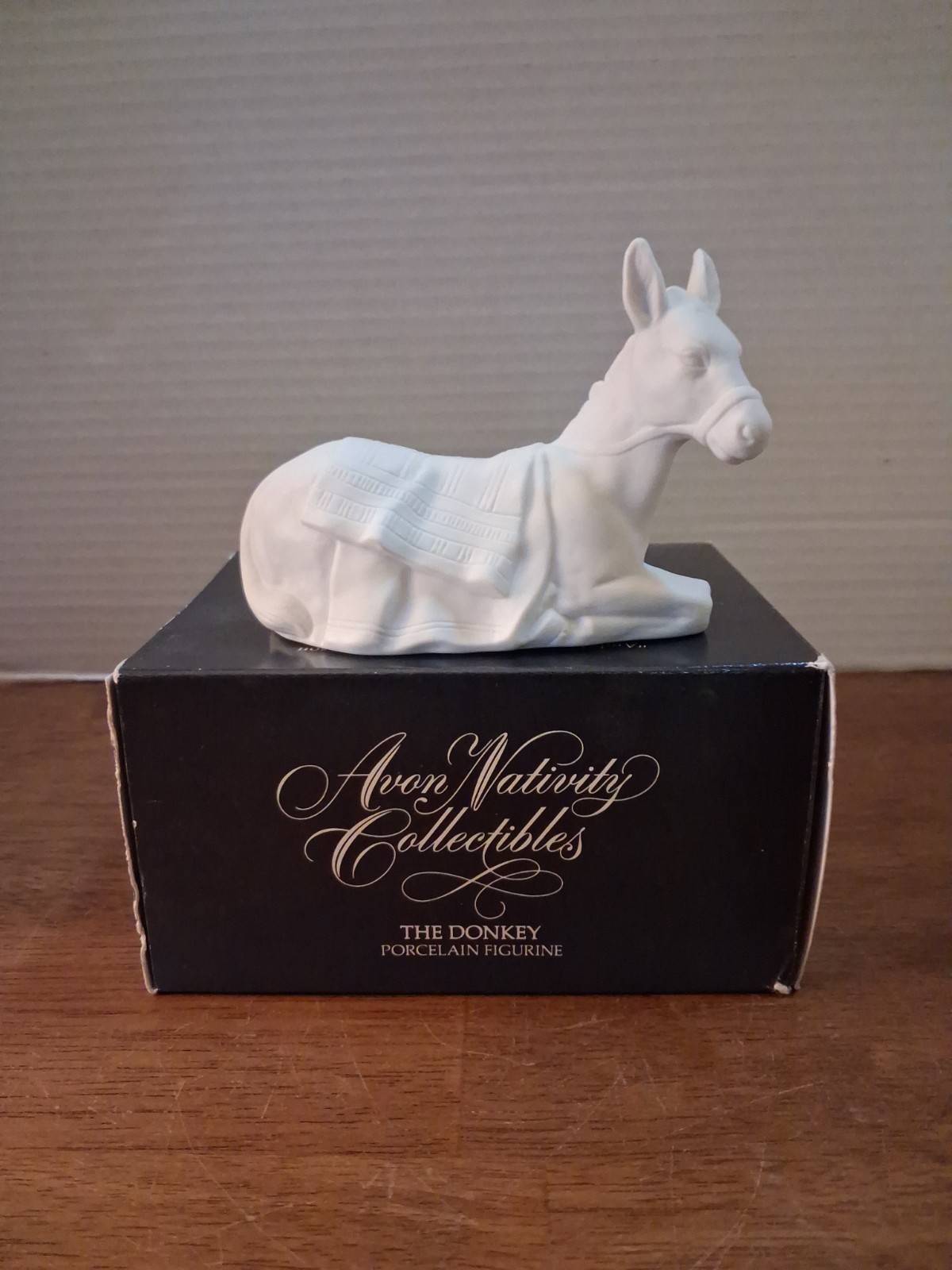 Vintage 1984 Avon Nativity Collectibles The Donkey White Porcelain Figurine