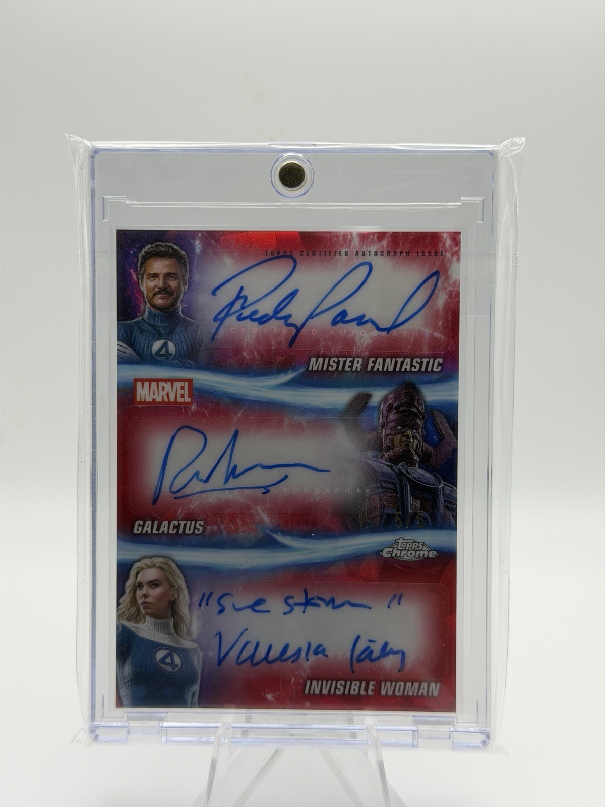 2025 Topps Marvel Studios Sapphire Fantastic Four  Triple Auto /5 Red TA-PIK