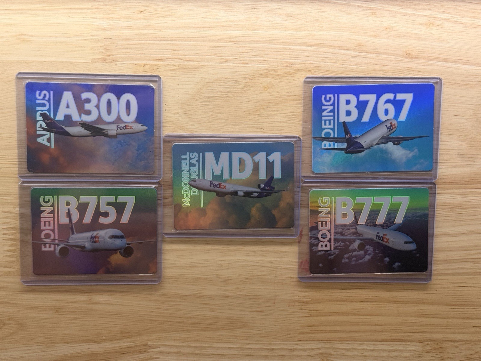 Set Of FedEx Pilot Trading Cards (A300, B757, B767, B777, MD11)