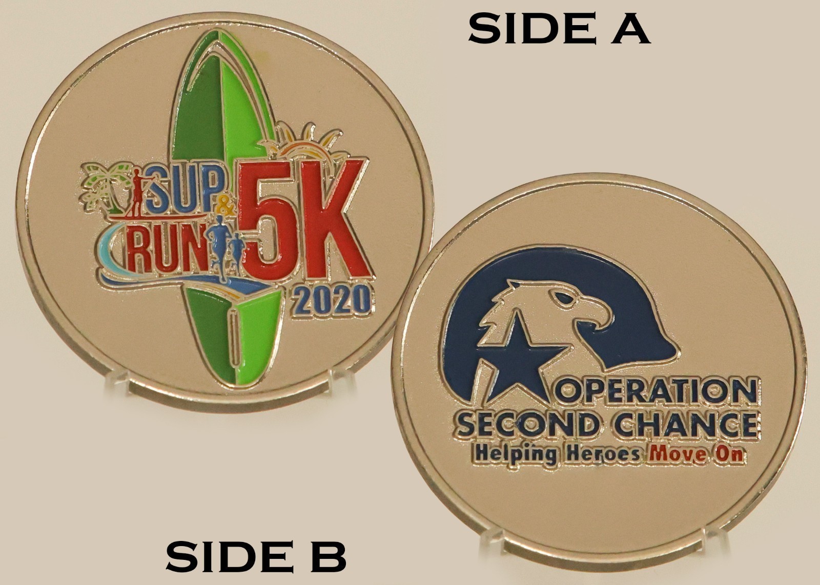 SUP Run 5K 2020 Operation Second Chance Heroes Challenge Coin  4#B