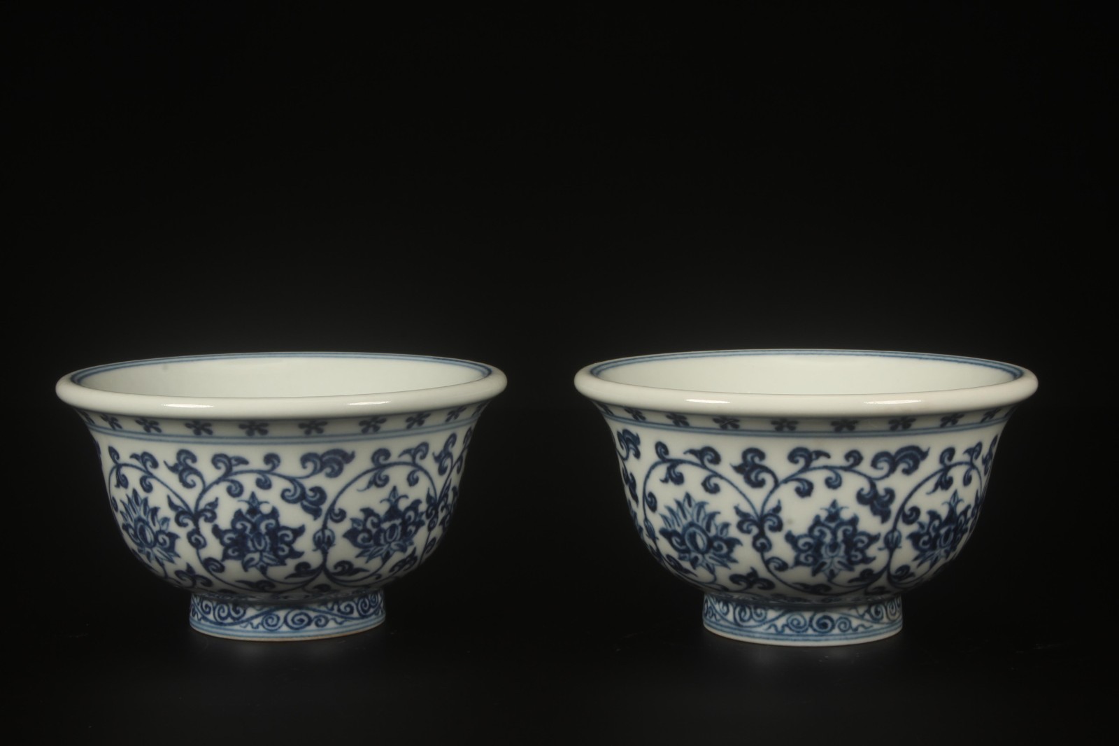 A Pair of Blue and White Cups