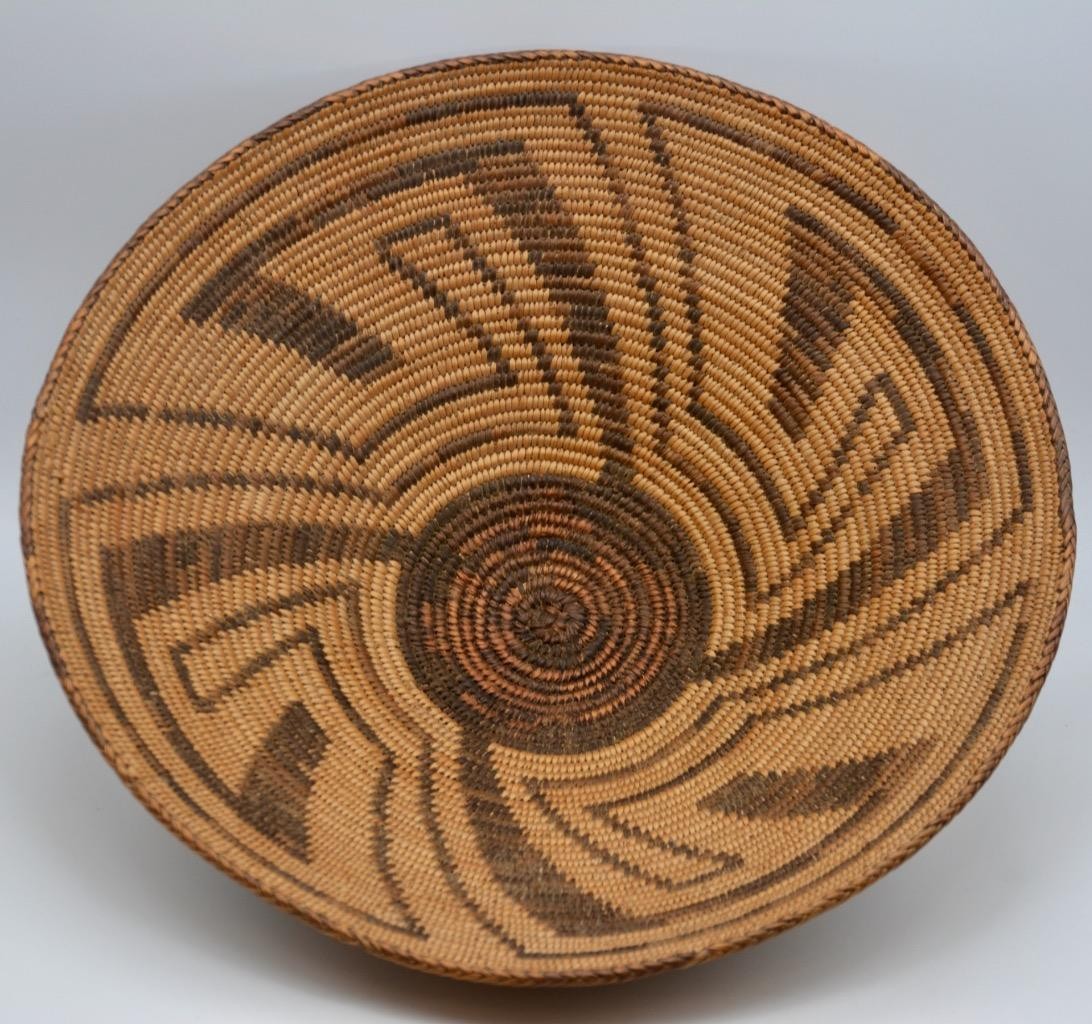 Antique Pima Native American Indian Winnowing Basket ~ 4.25  x 13,25