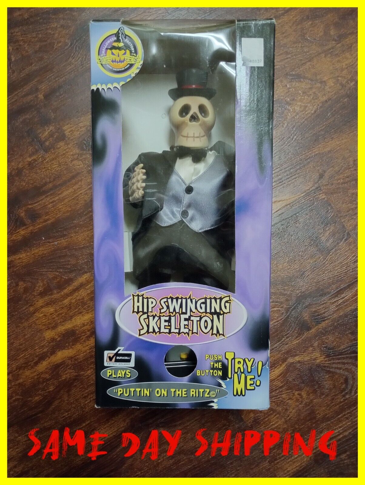 Vintage Halloween 1998 Gemmy Hip Swinging Skeleton Plays Puttin On the Ritz