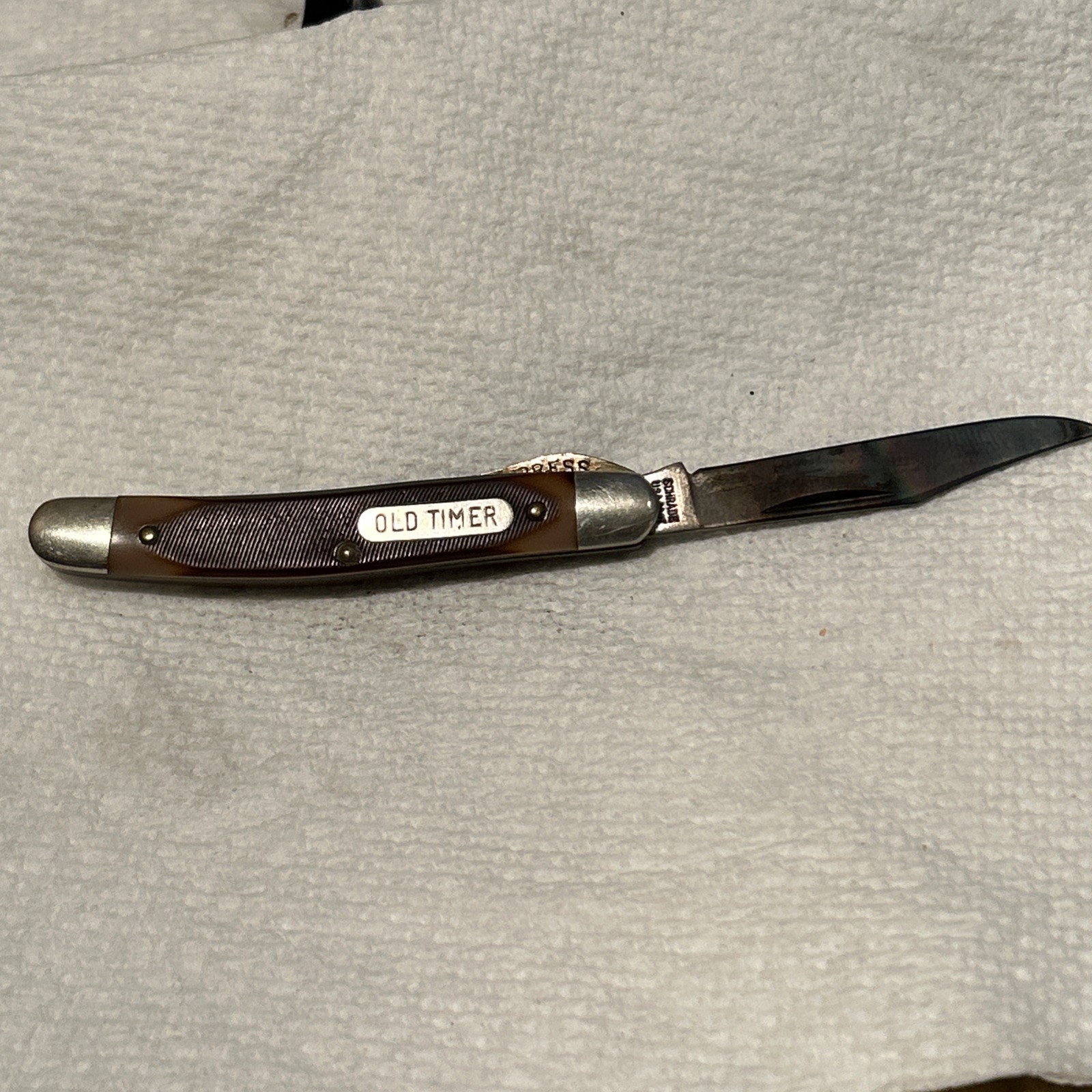 Vintage SCHRADE Old Timer 1940T Single Blade Folding Pocket Knife; Made in USA