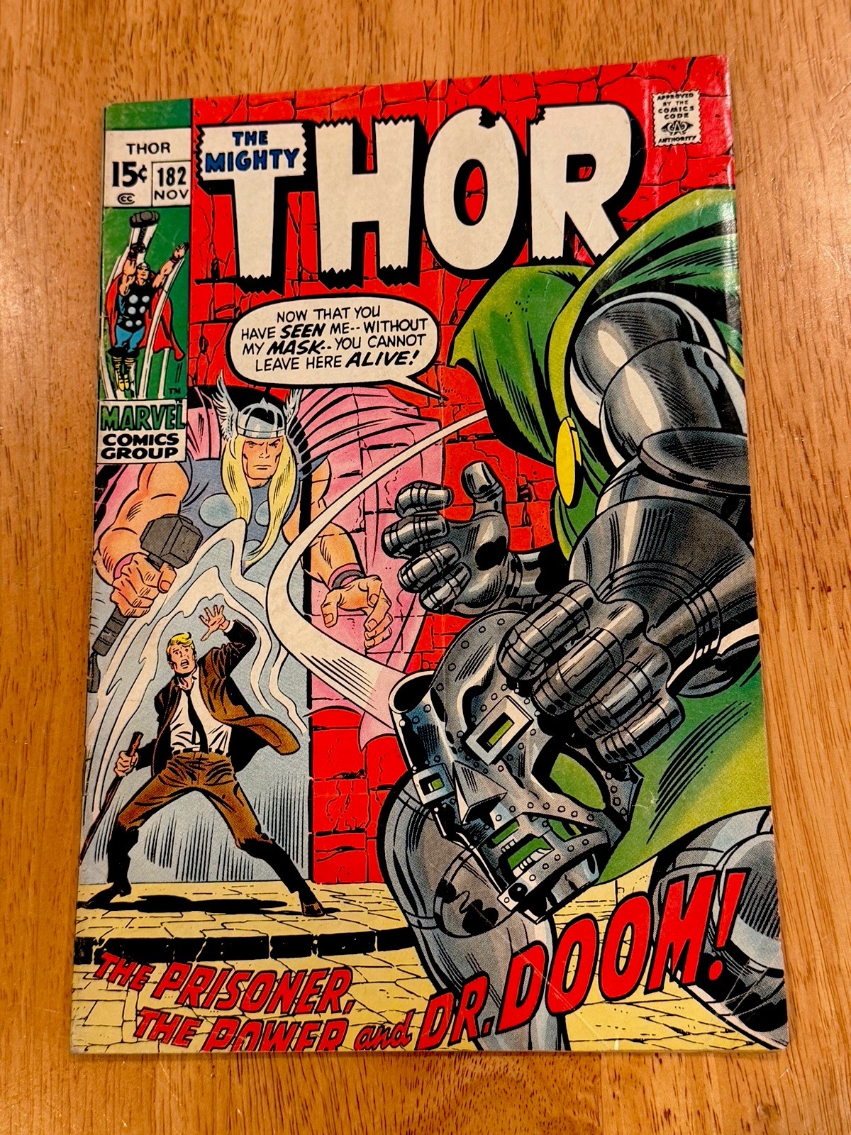 THOR #182 (Nov 1970 Marvel) THOR vs. DR. DOOM Sees his face unmasked