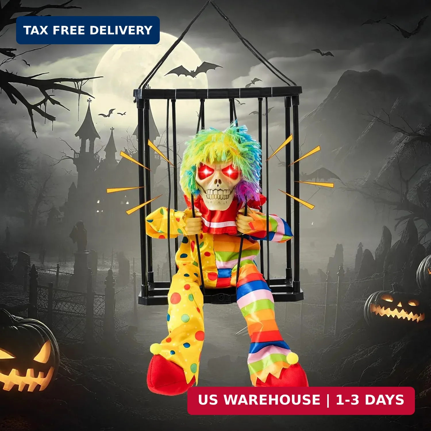 Screaming Animated Halloween Party Decorations, Action-Sensing Halloween Decorat