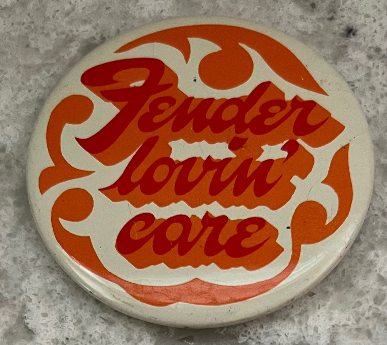 1970s Vintage Fender Guitar Advertising Pinback Button Fender Lovin' Care