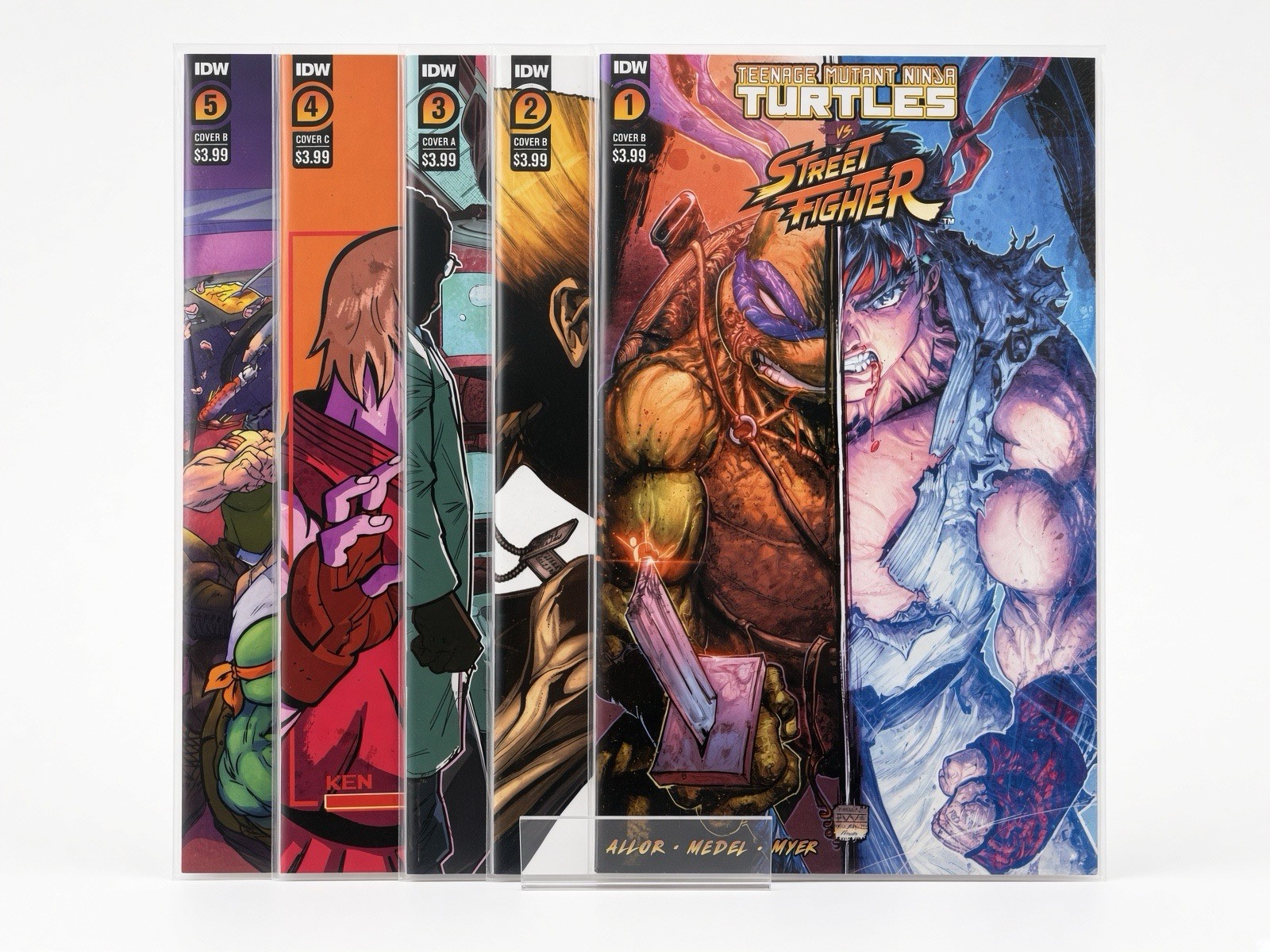 TMNT vs Street Fighter #1-5 Complete Variant Set + #1 RI Bonus IDW