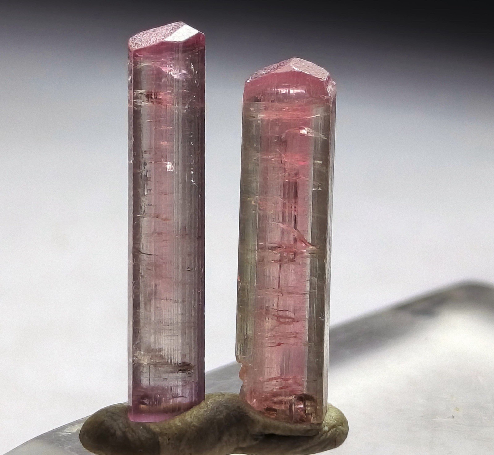 An Amazing Pair Of Watermelon Tourmaline Crystals From Poprook Mine .