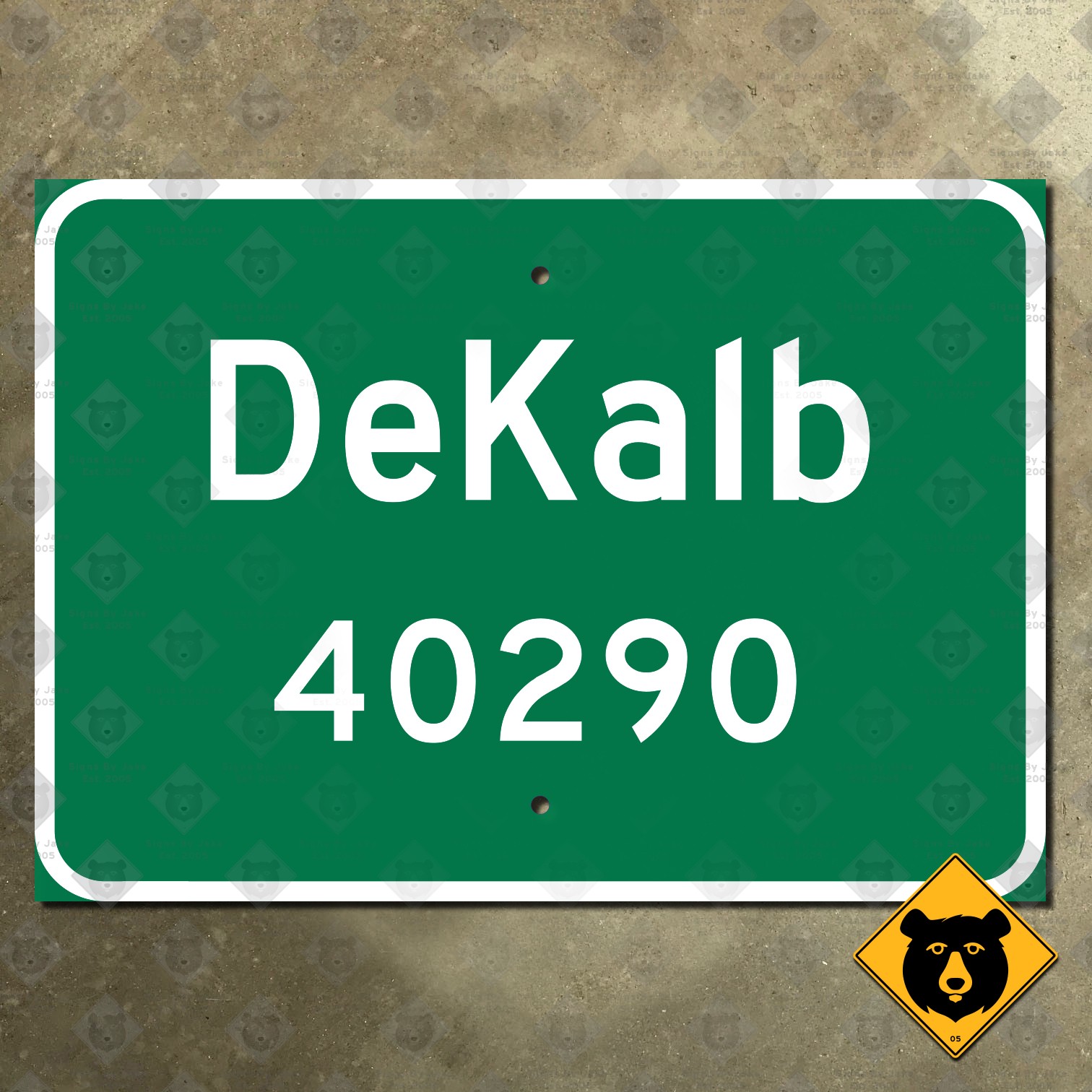 DeKalb Illinois city limit highway road street sign welcome town boundary 15x10