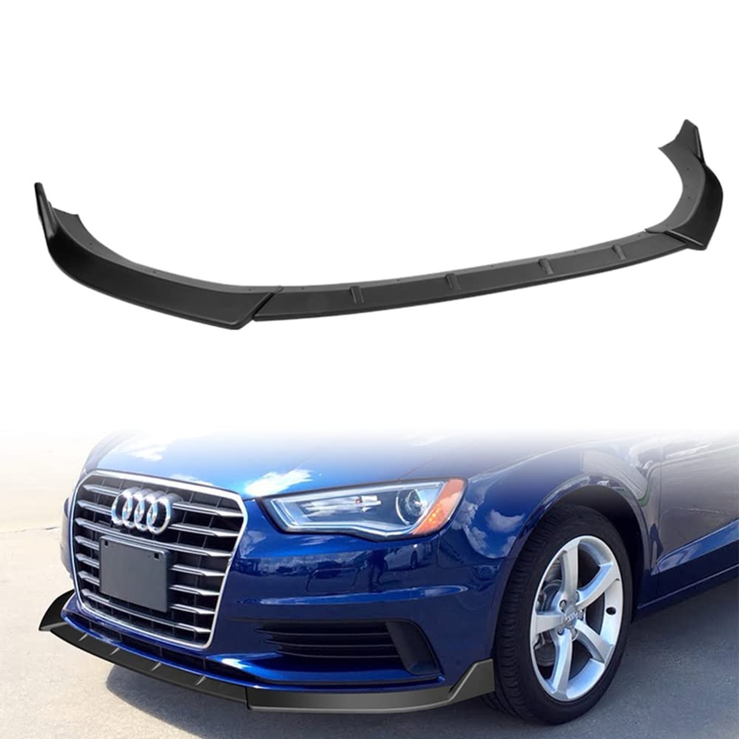 Q1-TECH, Front Bumper Lip fit for Compatible with 2014 2015 2016 Audi A3, Fro...