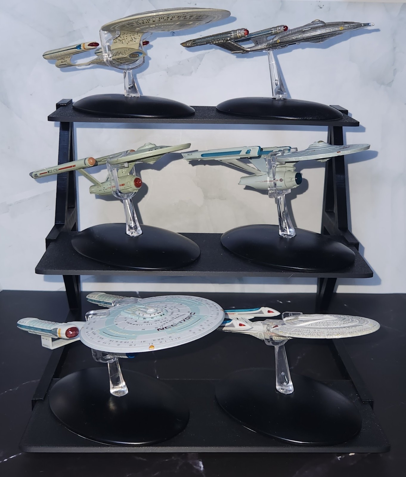 3 Tier Display Stand For Eaglemoss Hero Collector Star Trek Ships (Black)