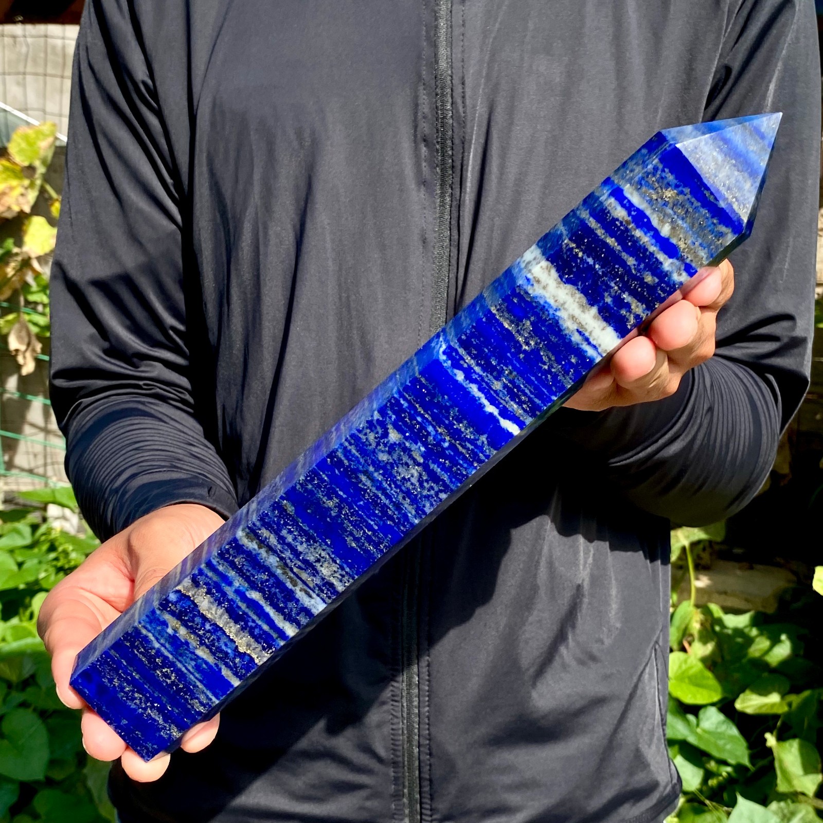 2.66LB Natural Lapis lazuli quartz crystal obelisk point wand aura healing