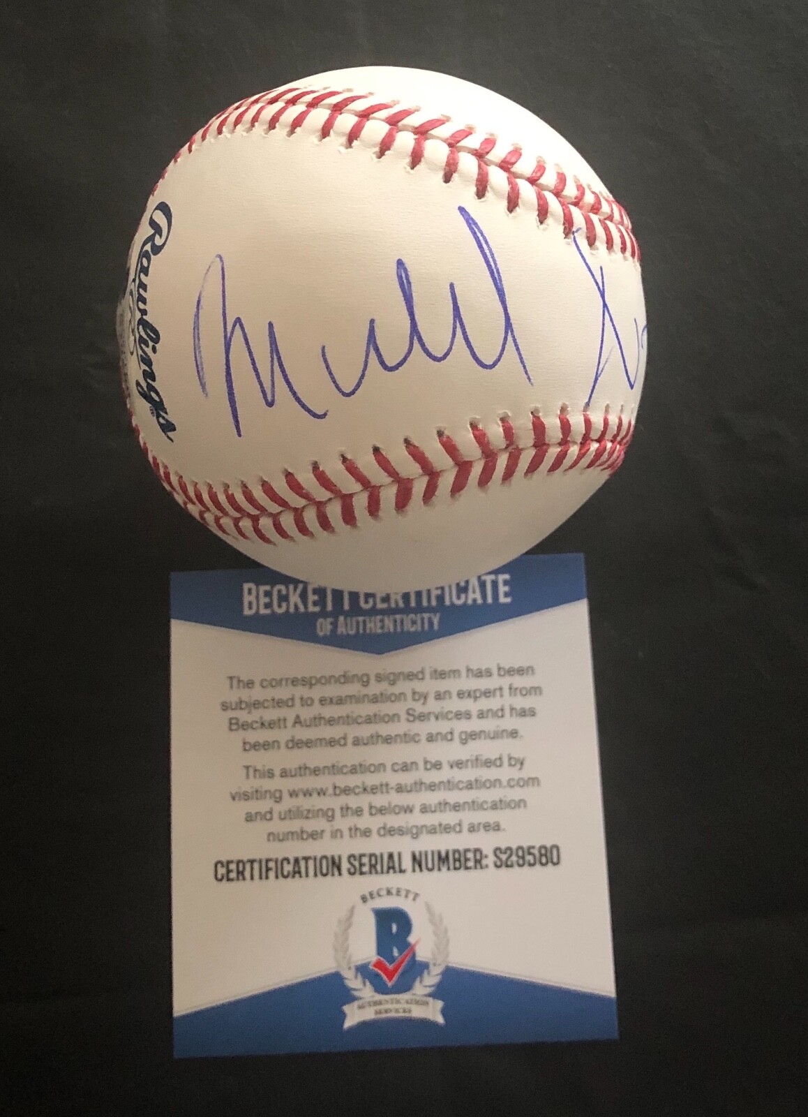 WALL STREET MICHAEL DOUGLAS SIGNED AUTOGRAPHED OFFICIAL MLB BASEBALL BECKETT BAS