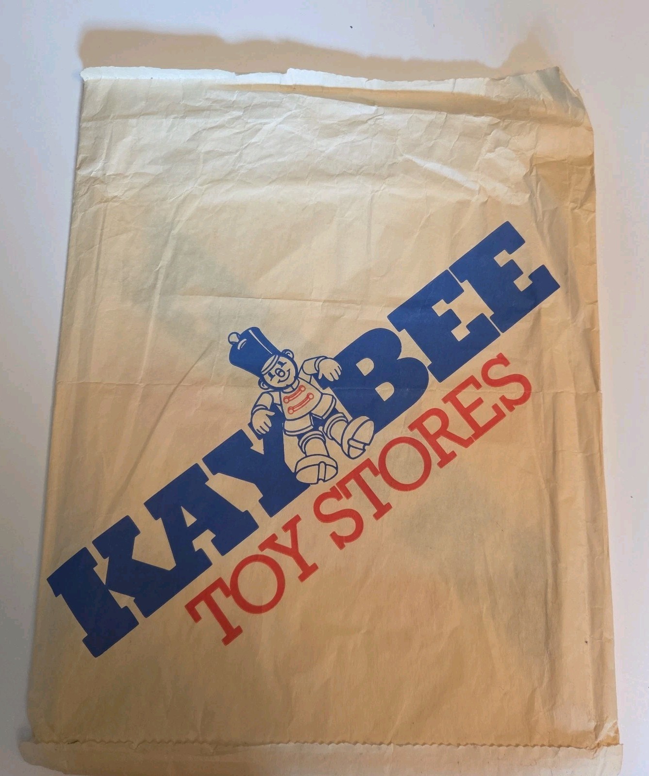 Vintage 1980\'s Kay Bee Toy Store KB Toys Paper Shopping Bag 16x12\