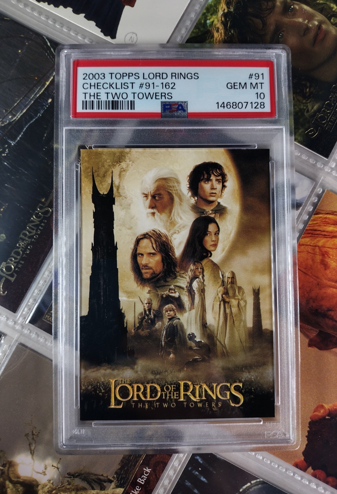 PSA 10 GEM MT | 2003 Topps Lord Rings Checklist Two Towers #91 | with Goodies