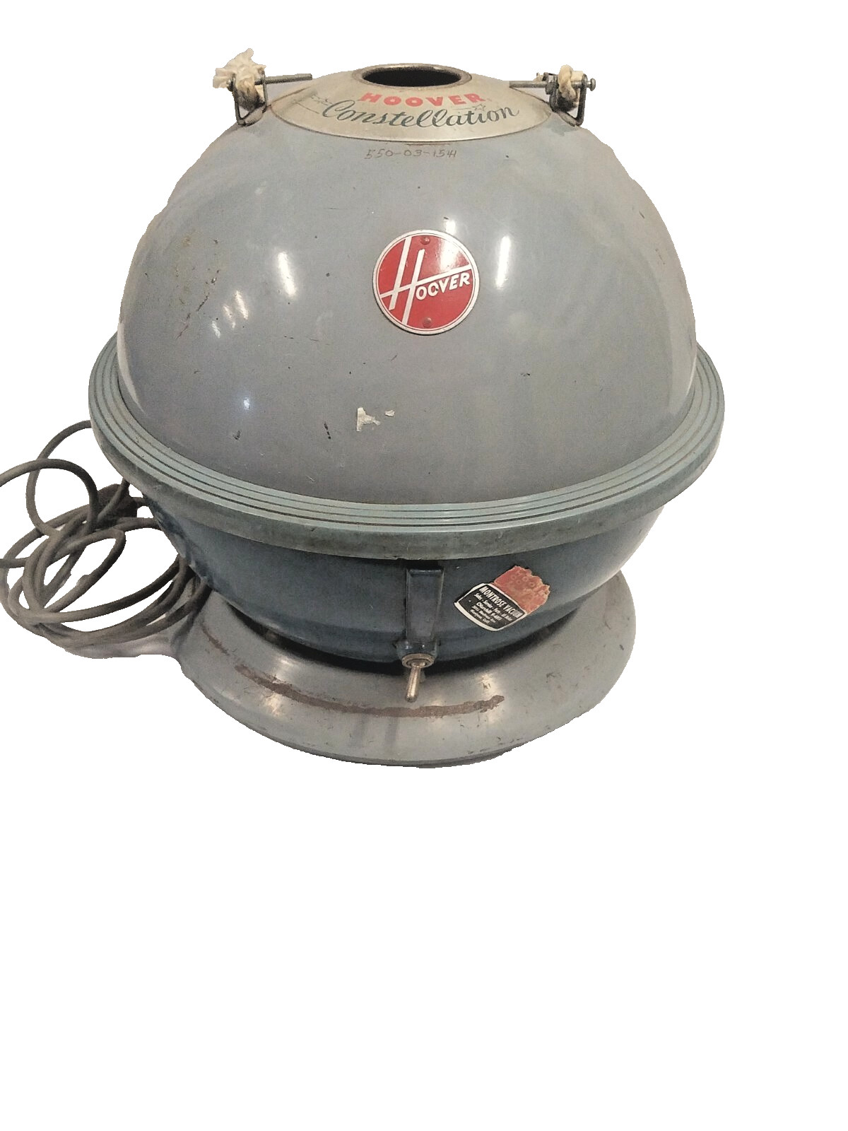 Vintage HOOVER CONSTELLATION ball Canister Vacuum Model 82 Blue Gray
