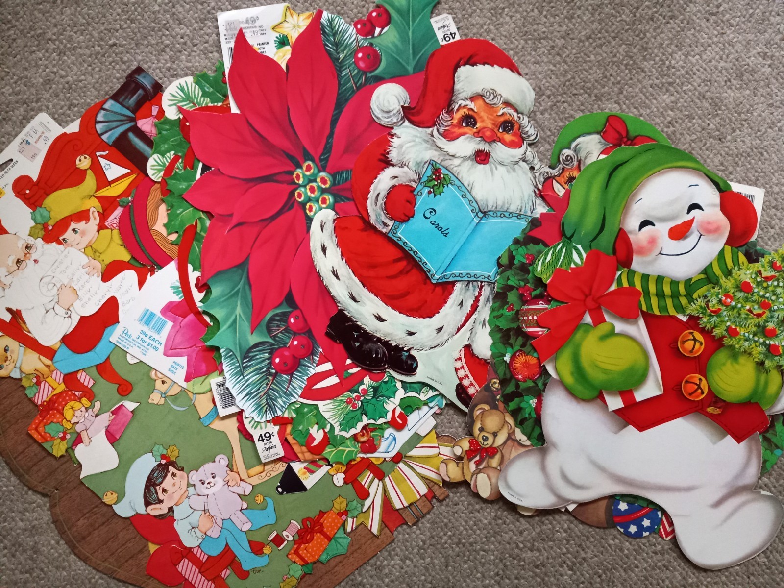Vintage 70s-80s Christmas DIE-CUT Window-Wall Decor Lot of 17-UNUSED #2