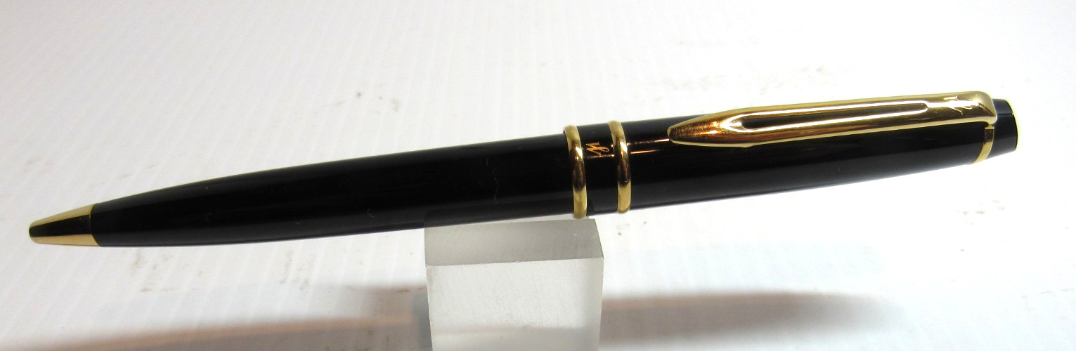 Vintage WATERMAN EXPERT ll BALLPOINT PEN BLACK WITH GOLD TRIM+Pouch+Gift box