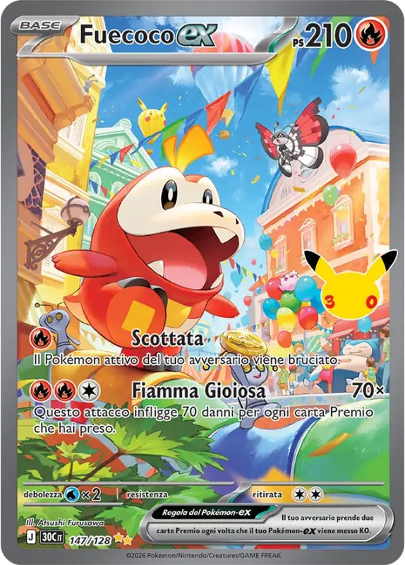 Fucoco ex 147/128 Pokemon 30th Anniversary ITA NM