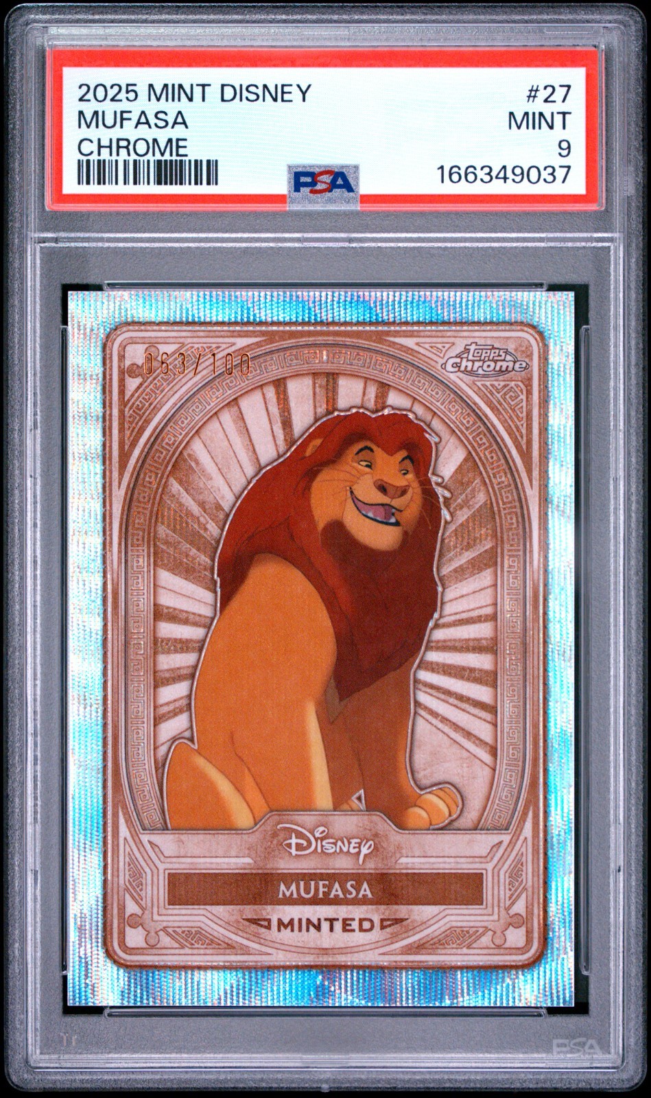2025 Topps Mint Disney #27 Mufasa Chrome /100 PSA 9