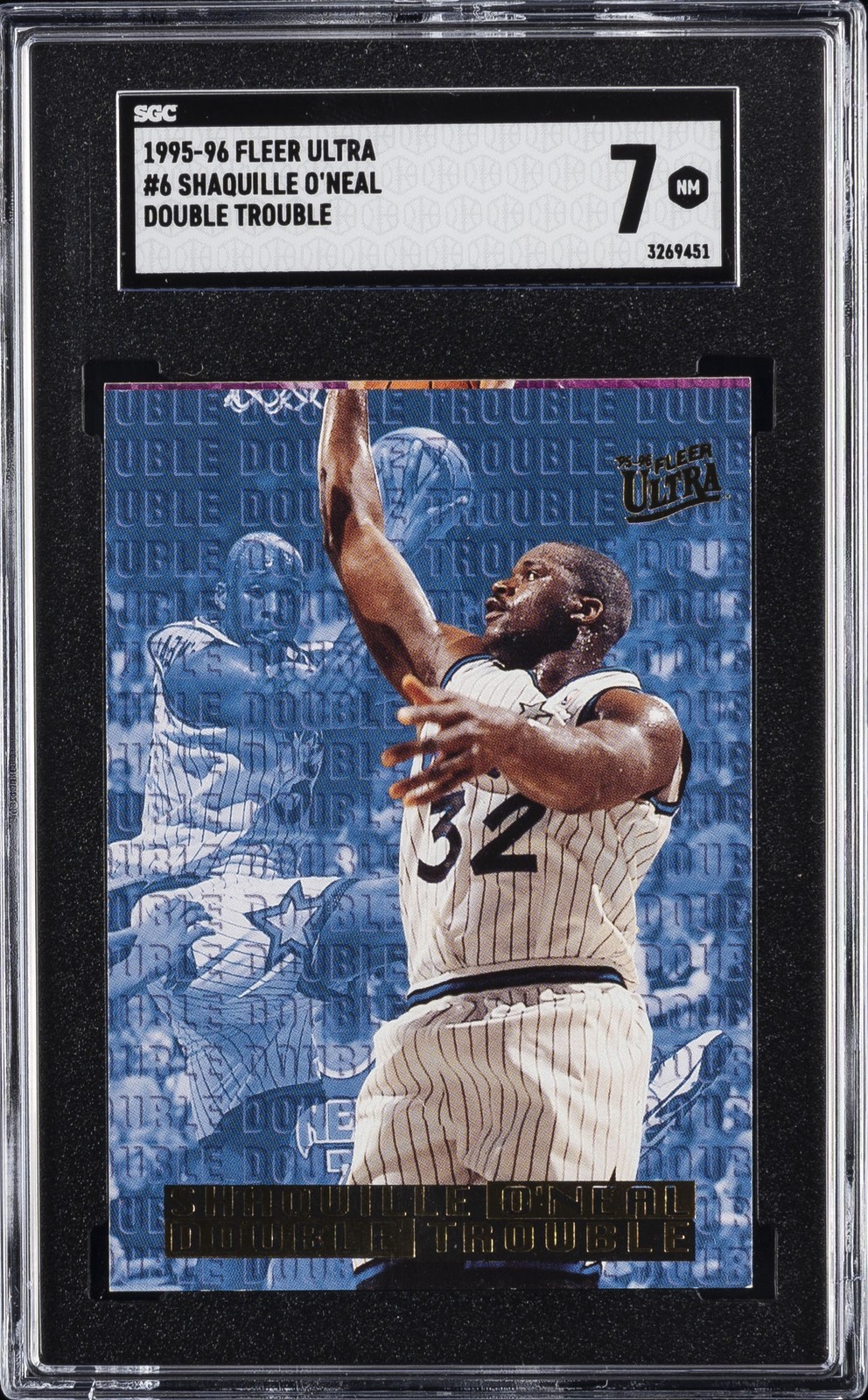 1995-96 FLEER ULTRA DOUBLE TROUBLE #6 SHAQUILLE O\'NEAL SGC 7