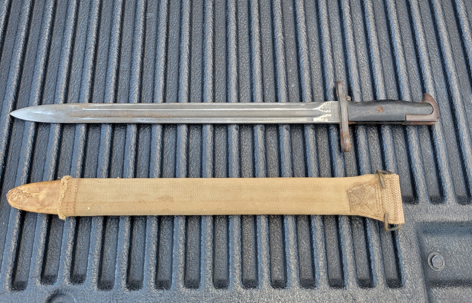 WWII US Military Model 1943 1905 UFH Rifle Bayonet Knife + Scabbard TR1624