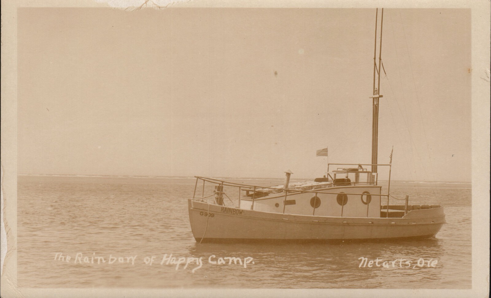Rainbow Deap Sea Fishing Boat of Netarts Oregon RPPC Postcard SSSS 1924-29 UNP