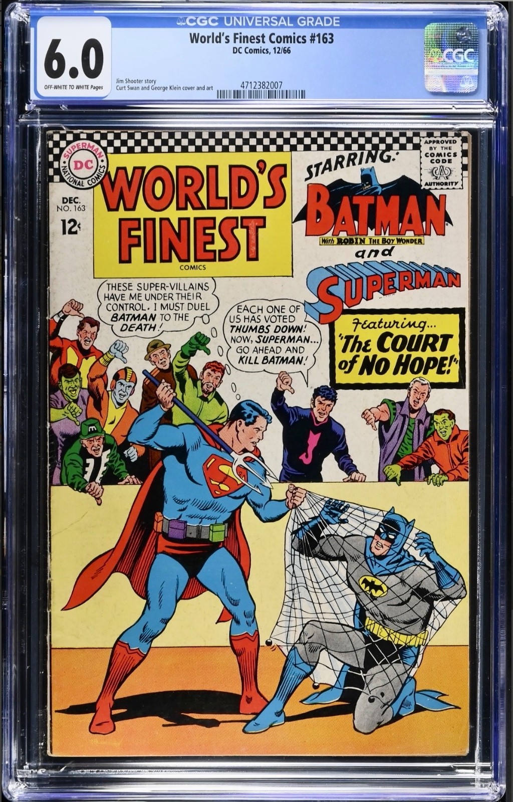 World's Finest Comics #163 1966 CGC Graded 6.0 Just Graded-New Holder