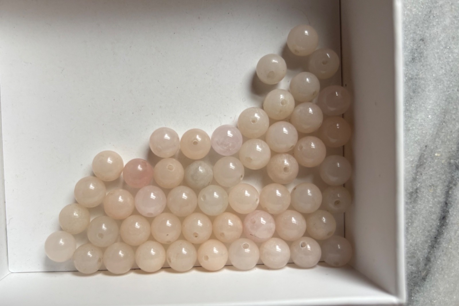 50 pcs Natural Rose Quartz Stone Round Beads  10mm C711