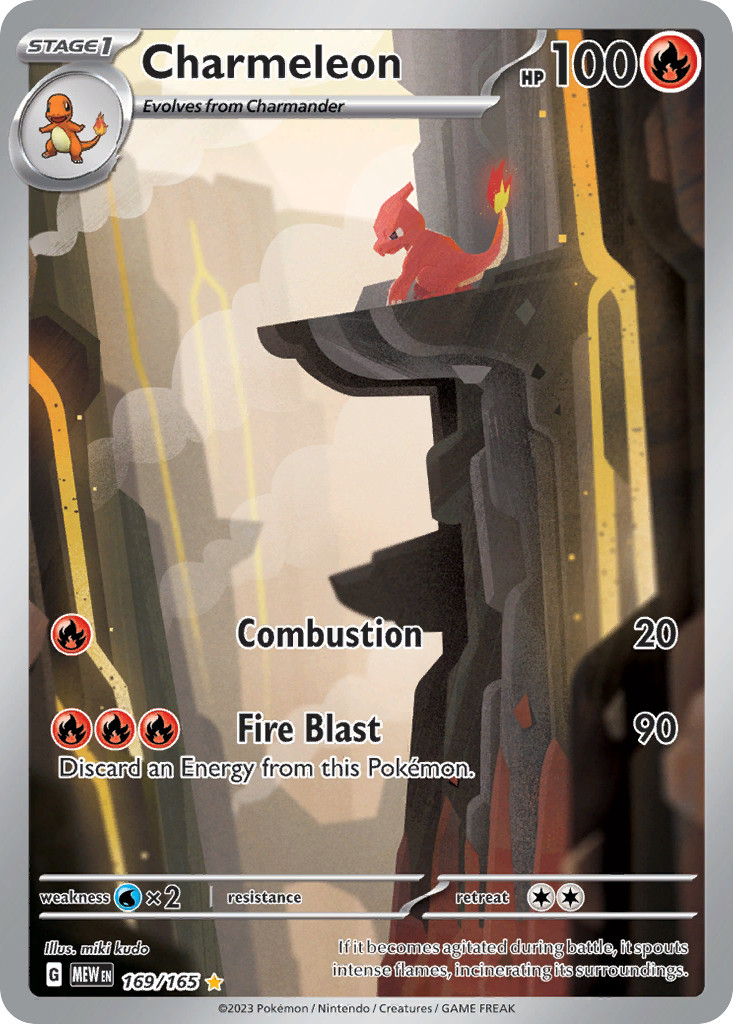 Pokemon Charmeleon 169/165 Holo Illustration Rare 151 NM