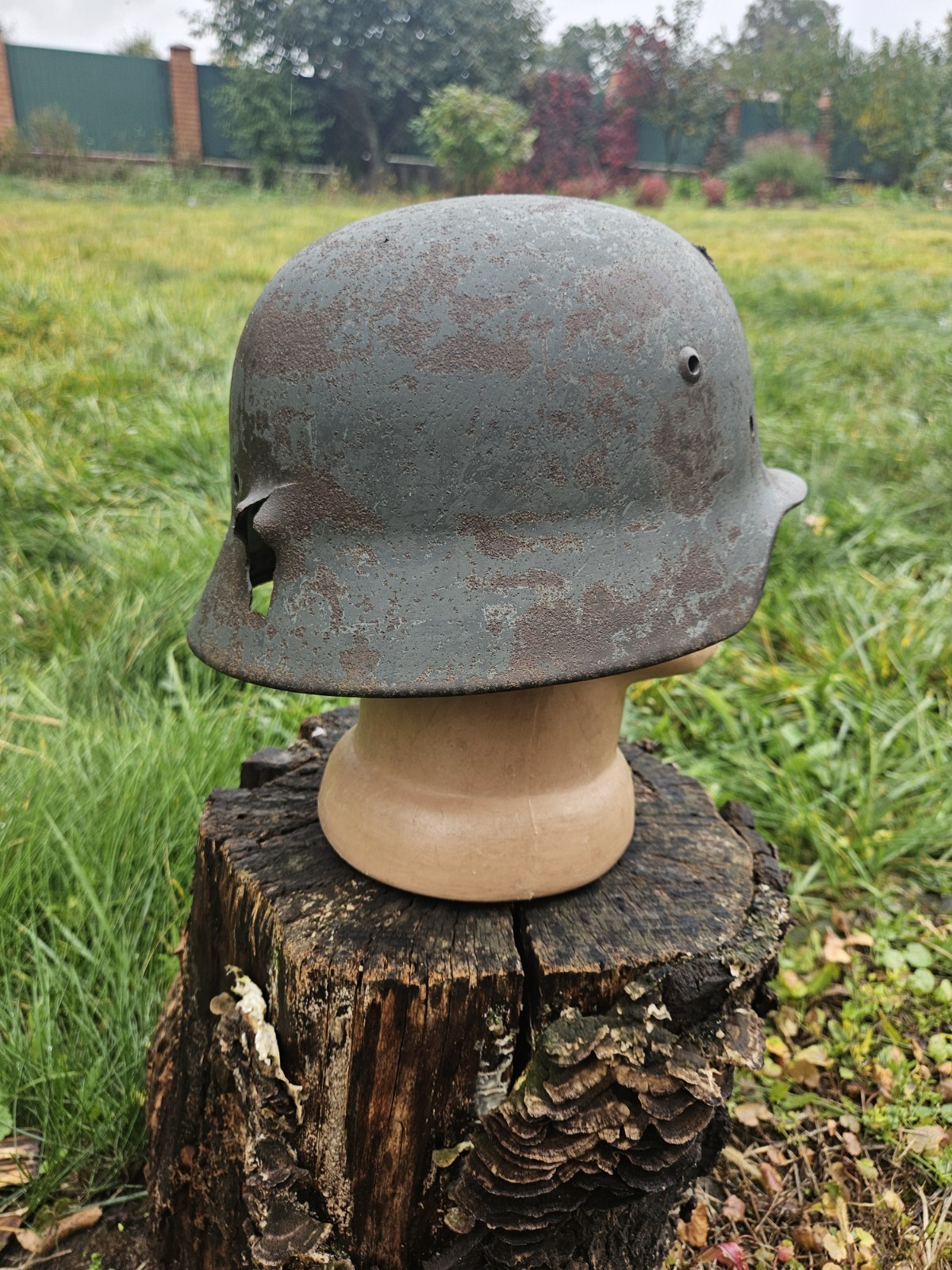 Original German Helmet M35 ET64 Relic of Battlefield WW2 Wehrmacht Decal Number