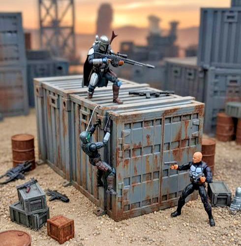 1:18 Scale Shipyard Cargo Container Gray Industrial Terrain for Star wars Gijoe