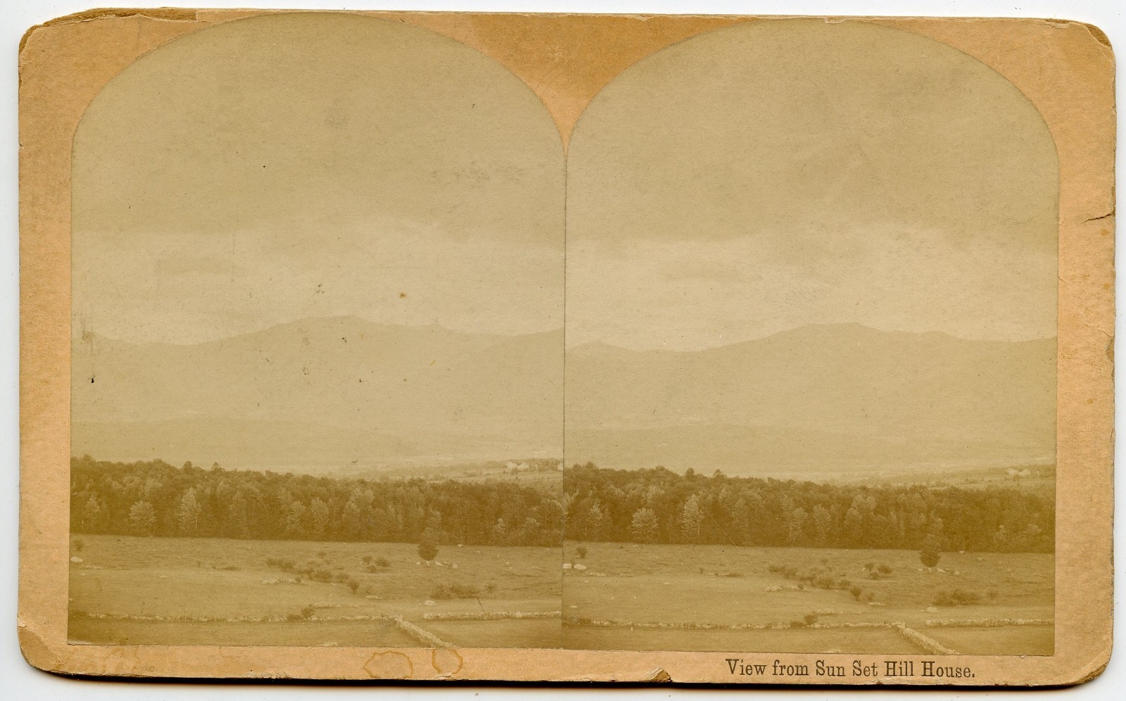 View from Sunset Hill House, New Hampshire ? Vintage Stereoview Photo 