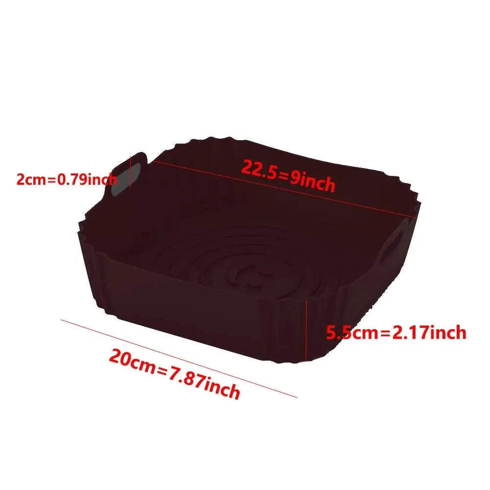 1PC Reusable Airfryer Pan Liner Accessories Silicone Air Fryers Oven Baking Tray