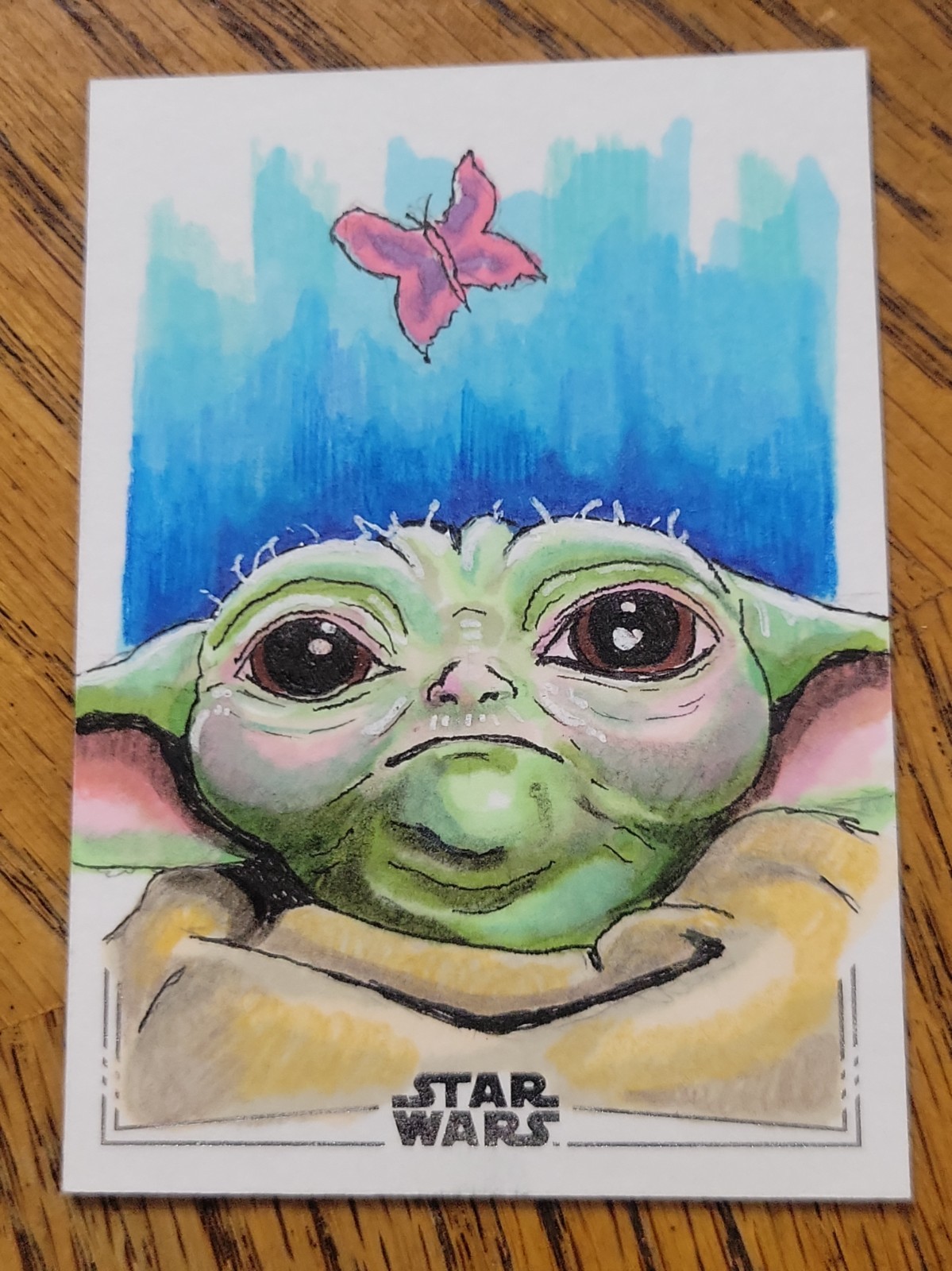 2025 Topps Star Wars Smugglers Outpost Grogu Sketch Darren Coburn-Jamos