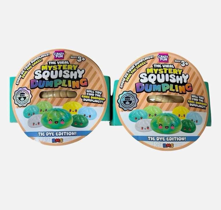 Crazy Fun Viral Mystery Squishy Dumpling Tie Dye Edition Blind Pack Lot of 4