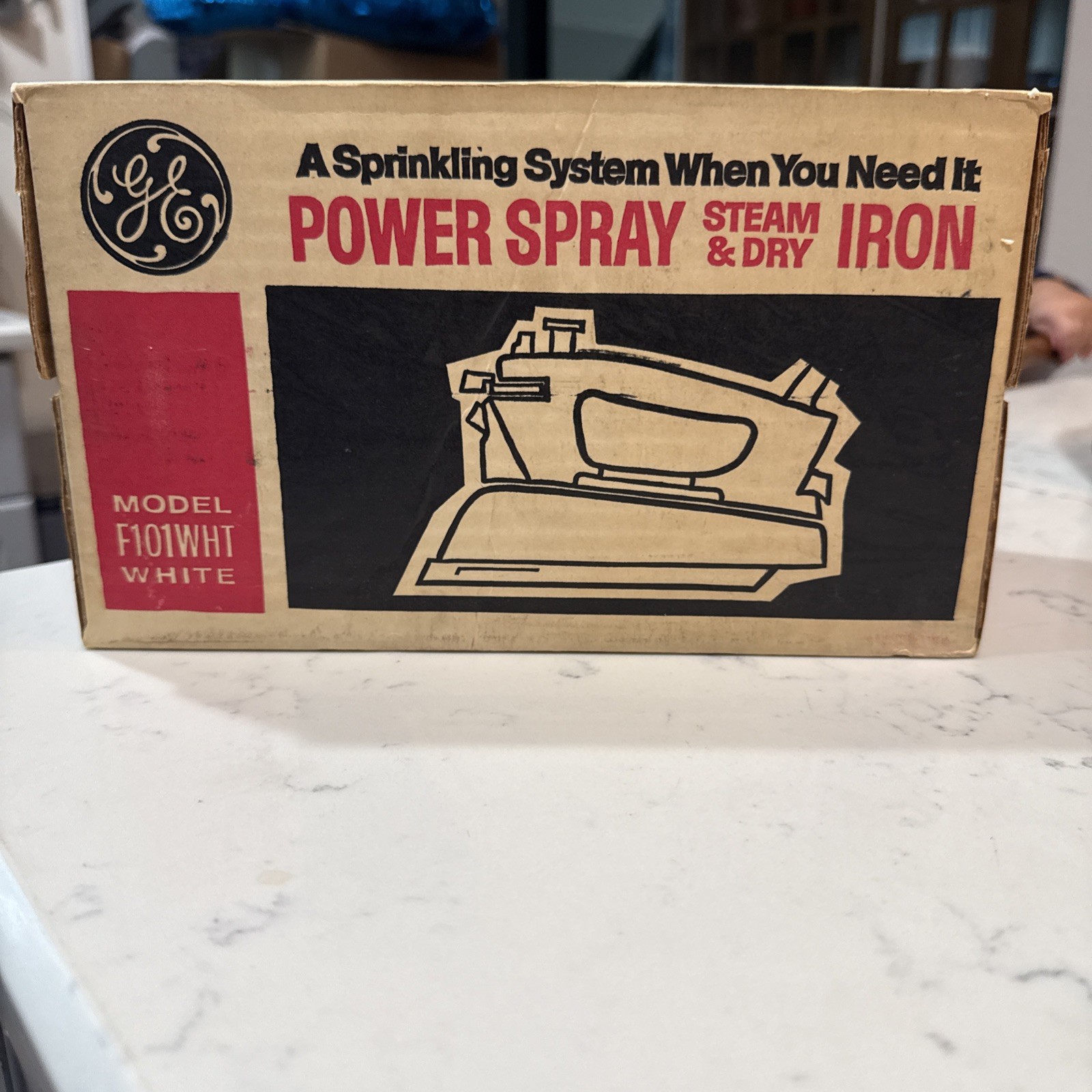 Vintage General Electric Deluxe Spray Steam & Dry Iron Chrome White Sealed
