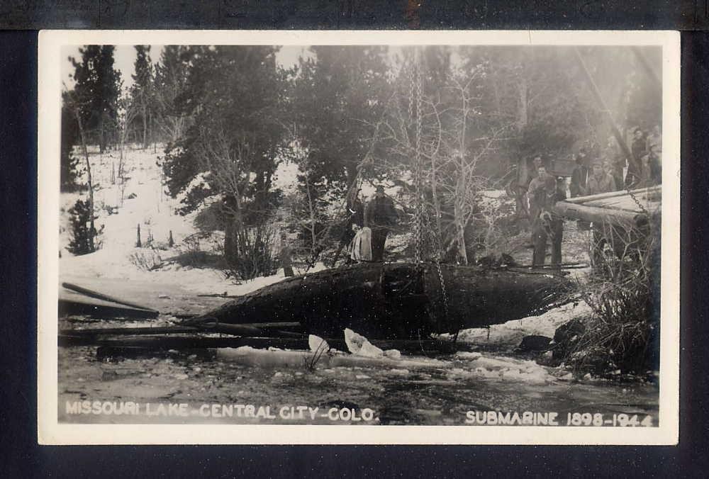 1944 Central City CO MOUNTAIN SUBMARINE RECOVERY Postcard RPPC Missouri Lake